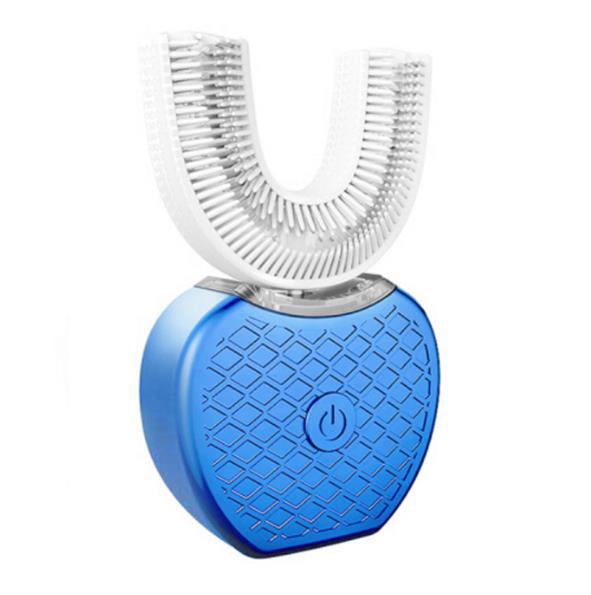 360 Degrees Intelligent Automatic Electric Toothbrush Waterproof U Type Tooth Brush Whitening Blue Light USB Charging
