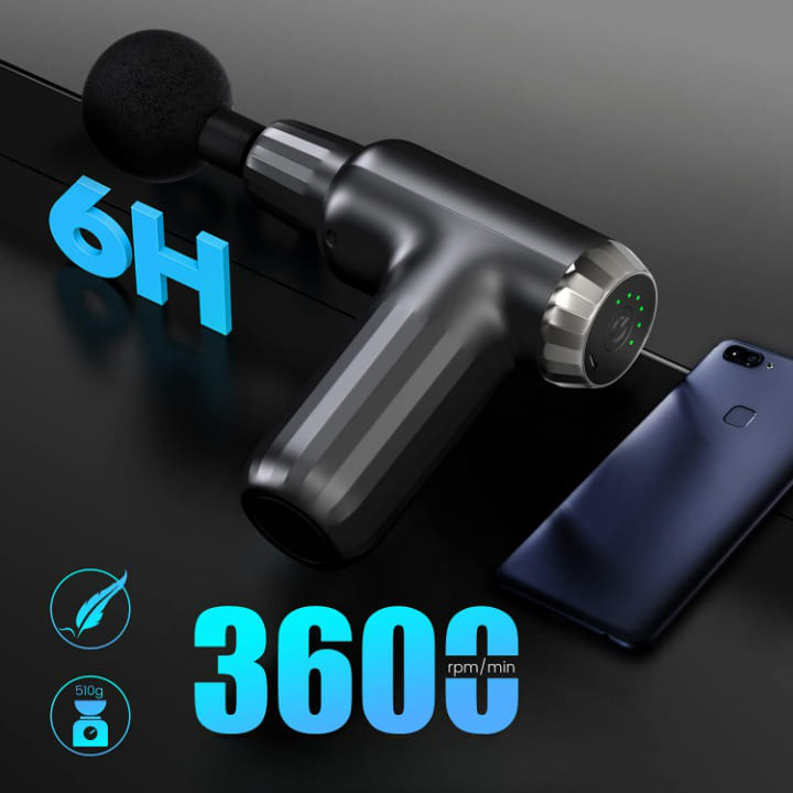🔋✨ Muscle Massage Gun FH-820 | 6 Vibration Modes & 4 Heads | Deep Tissue Relief 💪⚡