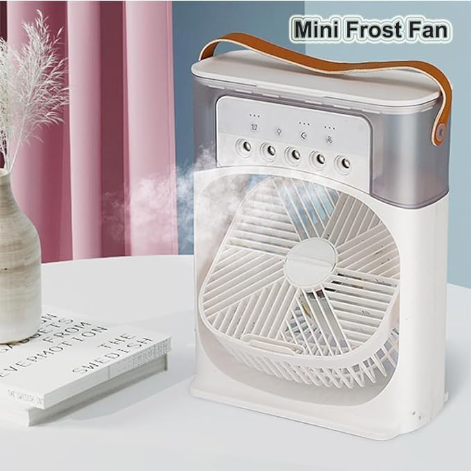 ❄️ Cooling Fan with Ice – Portable Air Cooler & Humidifier | Easy-Clean, Removable Water Tank