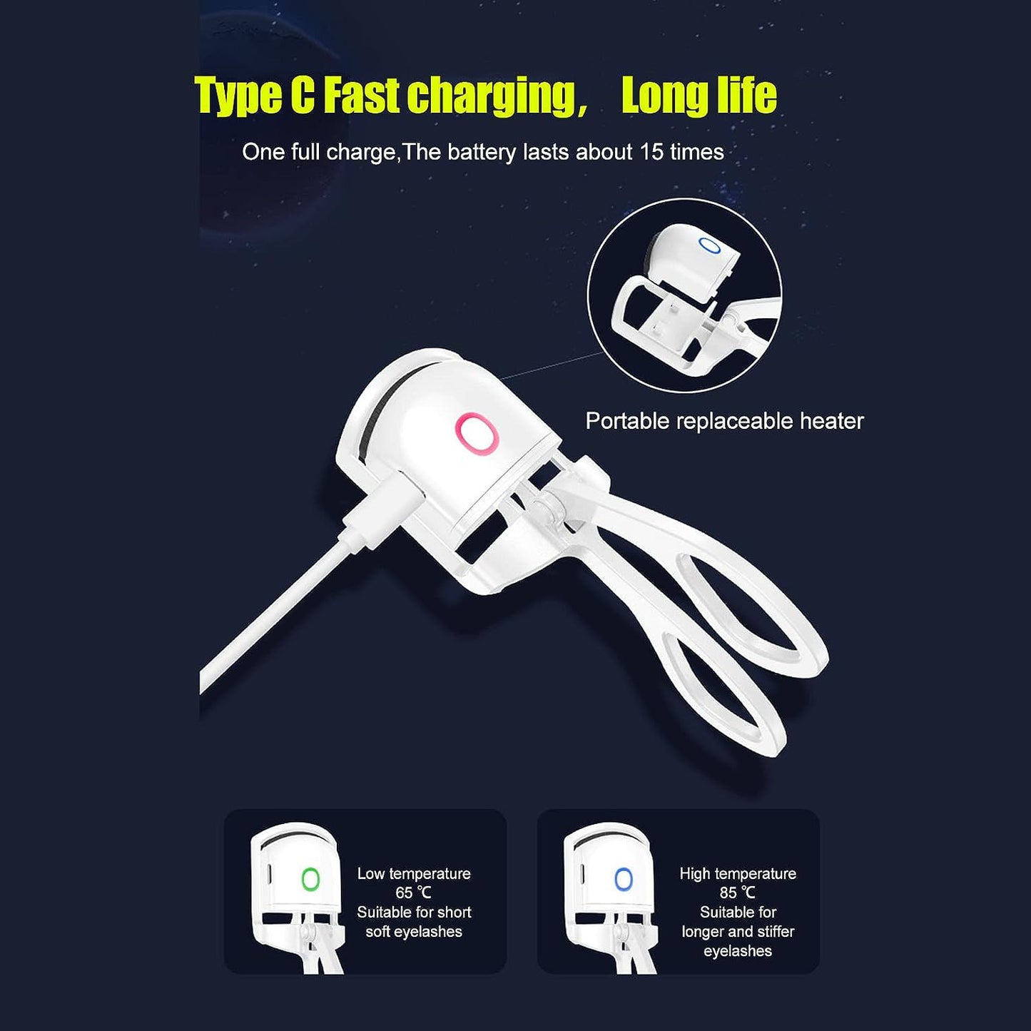 🔥 Electric Heated Eyelash Curler 💫 | Rechargeable & Long-Lasting Lash Lift 🌟