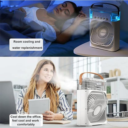 ❄️ Cooling Fan with Ice – Portable Air Cooler & Humidifier | Easy-Clean, Removable Water Tank