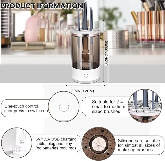 ✨ Automatic Multi Brush Cleaner – Sonic Vibration Makeup Brush Washer 🧼💄 |