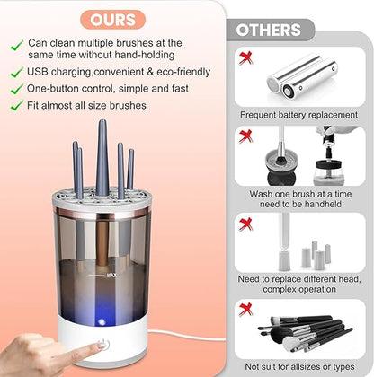 ✨ Automatic Multi Brush Cleaner – Sonic Vibration Makeup Brush Washer 🧼💄 |