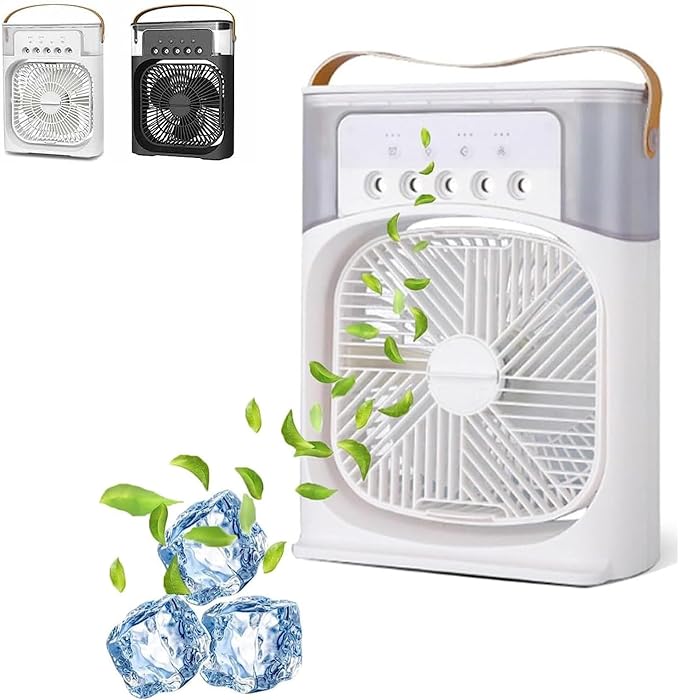 ❄️ Cooling Fan with Ice – Portable Air Cooler & Humidifier | Easy-Clean, Removable Water Tank