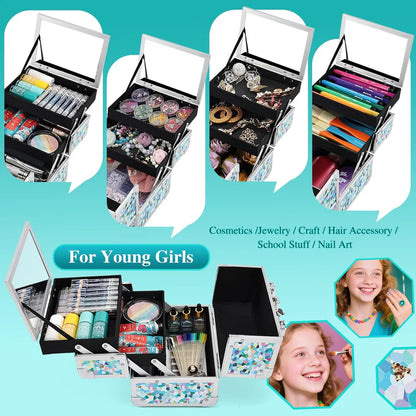 Blue Floral Makeup Case