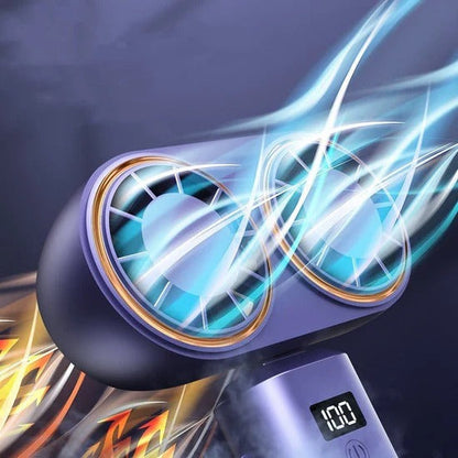 🌬️ USB Handheld Mini Fan – Foldable, Portable & Neck Hanging with 5-Speed & Display Screen 💨✨